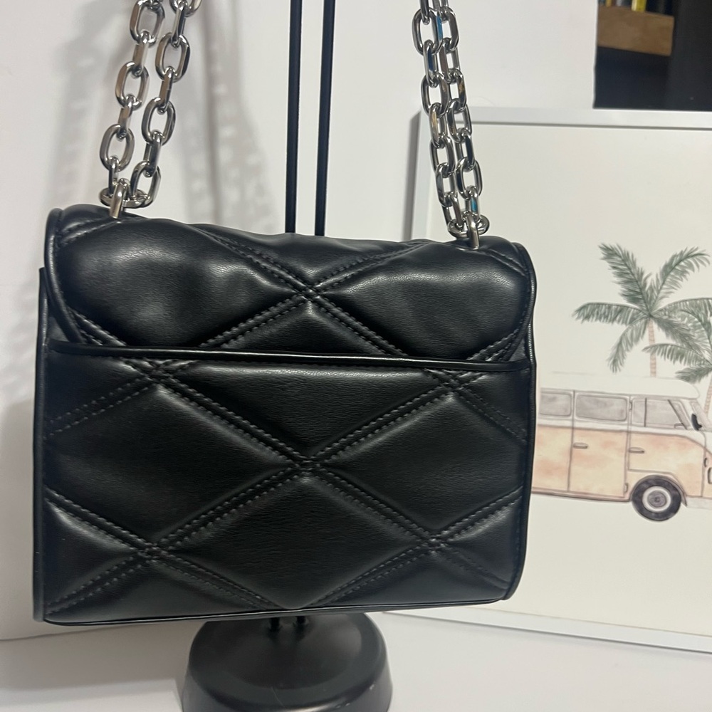 Michael Kors serena flap Black Quilted shoulder and Crossbody Bag Chain Strap - Picture 4 of 14